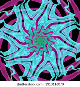 Vivid, abstract and colorful psychedelic background vector illustration. Colors of the year. Hypnotic design. 