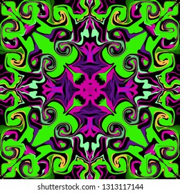 Vivid, abstract and colorful psychedelic background vector illustration. Colors of the year. Hypnotic design. 