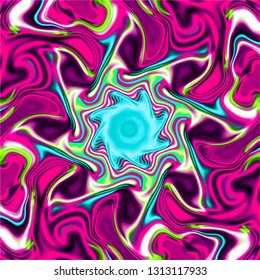 Vivid, abstract and colorful psychedelic background vector illustration. Colors of the year. Hypnotic design. 