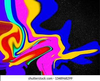 Vivid, abstract and colorful psychedelic background vector illustration. Colors of the year. Artistic abstract art background