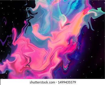 Vivid, abstract and colorful psychedelic background vector illustration. Colors of the year. Beautiful abstract vector background like marble with magical ink colors. 