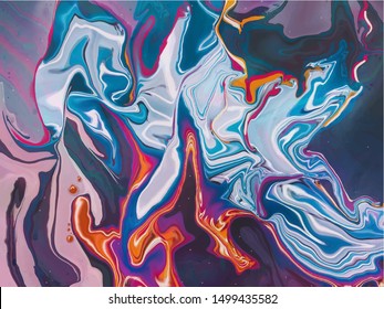 Vivid, abstract and colorful psychedelic background vector illustration. Colors of the year. Beautiful abstract vector background like marble with magical ink colors. 