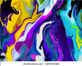 Vivid, abstract and colorful psychedelic background vector illustration. Colors of the year. Beautiful abstract vector background like marble with magical ink colors. 