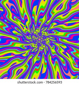 fondo psicodélico vívido, abstracto y colorido, hecho al estilo de la vieja escuela. ilustración vectorial