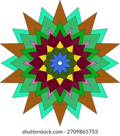 Obra de arte geométrica abstracta viva del mandala que muestra el estilo decorativo floral colorido