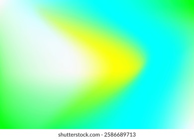 Vivid abstract gradient background featuring a smooth blend of green, yellow, and blue colors that radiate brightness and freshness. Perfect for use in design, digital art projects,  modern wallpaper