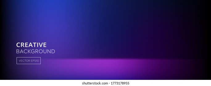 Vivid abstract gradient dark blue and purple  banner background