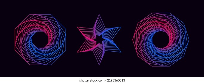 Vivid abstract graphic shapes. Use in web design, business card, invitation, poster, textile print, background.