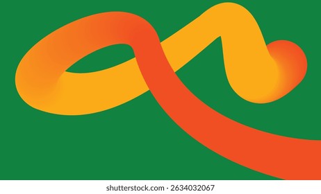 Vivid abstract illustration with a thick orange-to-yellow ribbon over blue. Great for creative branding, digital decor, and modern design themes.