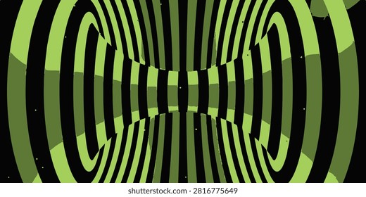 Vivid abstract pattern featuring curved lines creating an optical illusion effect.