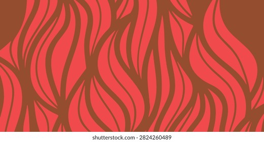 Vivid abstract pattern featuring flowing red and brown lines creating a dynamic visual effect.