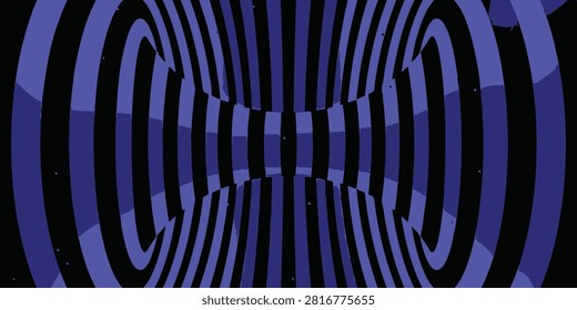 Vivid abstract tunnel pattern featuring concentric lines and vibrant blue and black colors, creating a sense of depth and motion.