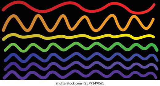 Vivid Abstract Waves and Colorful Ribbons Blending in a Mesmerizing Gradient Flow
