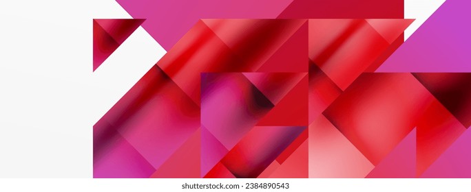 Vivid abstraction unfolds. Triangles in seamless harmony, composing dynamic geometric backdrop. Interplay of angles and hues forms captivating tapestry, evoking modernity and artistic allure