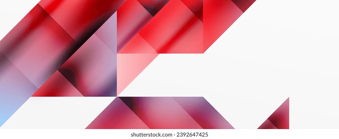 Vivid abstraction unfolds. Triangles in seamless harmony, composing dynamic geometric backdrop. Interplay of angles and hues forms captivating tapestry, evoking modernity and artistic allure