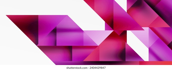 Vivid abstraction unfolds. Triangles in seamless harmony, composing dynamic geometric backdrop. Interplay of angles and hues forms captivating tapestry, evoking modernity and artistic allure