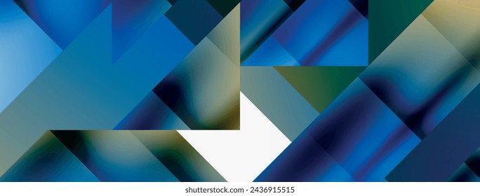 Vivid abstraction unfolds. Triangles in seamless harmony, composing dynamic geometric backdrop. Interplay of angles and hues forms captivating tapestry, evoking modernity and artistic allure