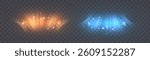 Vivid air flow effect with direction arrows in warm and cold tones on a transparent background. Ideal for illustrating ventilation systems, air conditioning concepts, air flow direction.