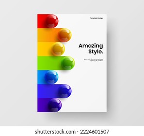 Vivid Jahresbericht Vektordesign-Illustration. Frische 3D-Bälle Corporate Broschüren Layout.