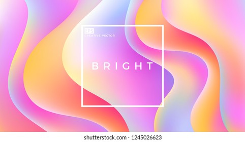 Vivid background. Orange blue pink and violet harmony. Fluid color. Vector illustration    