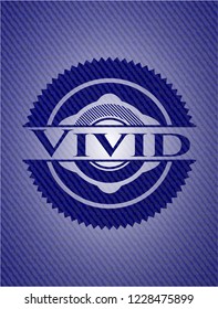 Vivid badge with jean texture