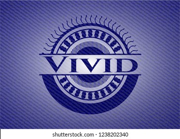 Vivid badge with jean texture