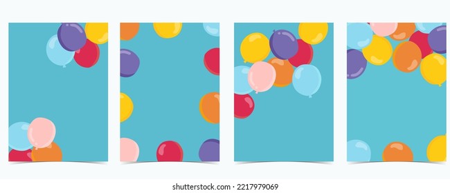 lebhafter Ballon auf blauem Hintergrund für Party