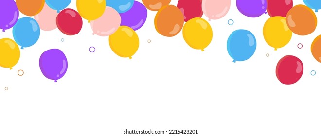 vivid balloon on white background for party banner
