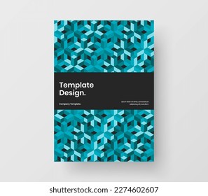 Vivid banner A4 vector design layout. Trendy geometric pattern pamphlet illustration.