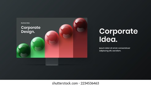 Vivid banner design vector layout. Unique monitor mockup site illustration.