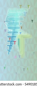 vivid banner in T Alphabet vector background, business around light model