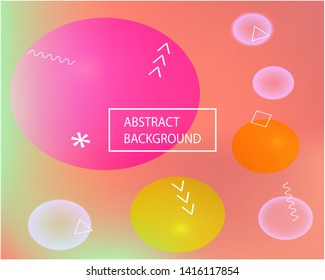 Vivid banner from various element environment. Vector illustration artbook. Exclusive splash and spreading spot. Pink gradient various elements that form multicolored blurred graphics.