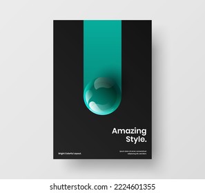 Plantilla de diseño de vectores de banner Vivid. Isolación realista de la ilustración del bolso de mano de bolas.