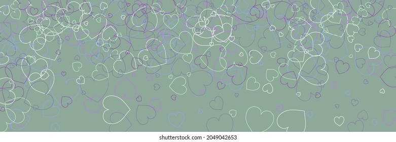 Vivid Blue Hearts White Multicolor Print. Confetti Love Purple Pink Colorful Art Illustration. Pastel Neon Party Bright Modern Art Pattern. Violet Mint Olive Green Bordo Romantic Background.