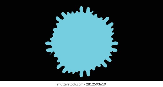 Vivid blue ink splash isolated on a black background, showcasing dynamic fluid motion and organic shape.
