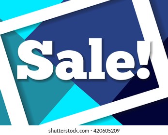 Vivid blue modern sale banner. Colorful vector illustration