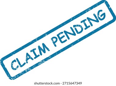 Una impresión de sello de goma azul vivo con el texto angustiado "RECLAMO PENDIENTE" colocado diagonalmente sobre un fondo blanco nítido.