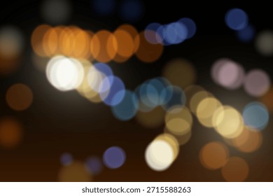 Efecto bokeh vívido y luces de la ciudad por la noche.