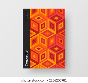 Ilustración de diseño de vectores de portada de libros vívidos. Diseño de informes anuales de hexágonos geométricos asombrosos.