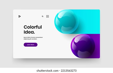 Vivid booklet vector design concept. Amazing 3D balls corporate cover illustration.
