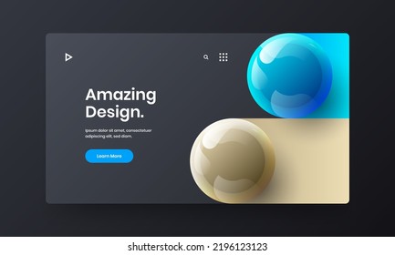 Vivid booklet vector design layout. Isolated realistic spheres poster concept.