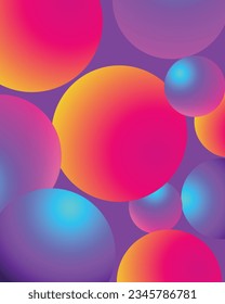 Una bola de burbujas. Vector. Resumen del fondo 3d. Colorido.