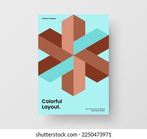 Diseño vectorial de diseño A4 de cubierta de catálogo vívida. El concepto de informe anual de mosaico colorido da forma al concepto de informe anual.