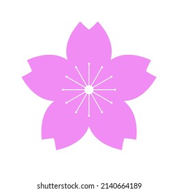 Vivid cherry blossom icon. Vector.