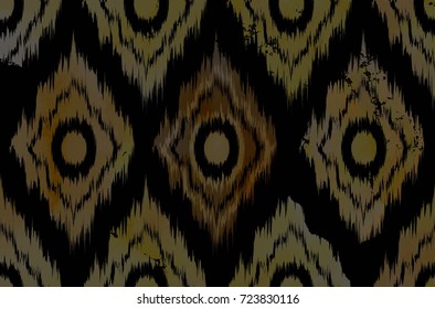 Vivid chevron zig zag watercolor pattern. Ethnic motif ikat pattern zig zag neon trendy color. Bright dark geometric watercolor seamless.