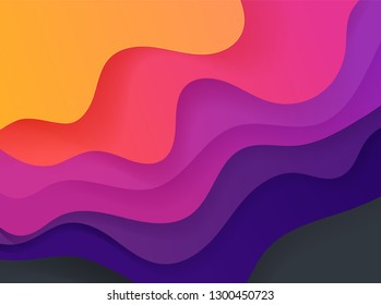 Vivid color abstract geometric background. Fluid vector shapes 