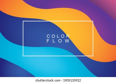 flujo de color vívido con diseño de ilustración vectorial de fondo de marco rectangular