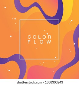 vivid color flow with square frame background vector illustration design