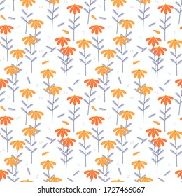 Vivid color flower seamless pattern vector. Lovely flower concept.