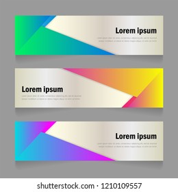 Vivid color gradient abstract modern shape banner  template design. eps 10 vector.